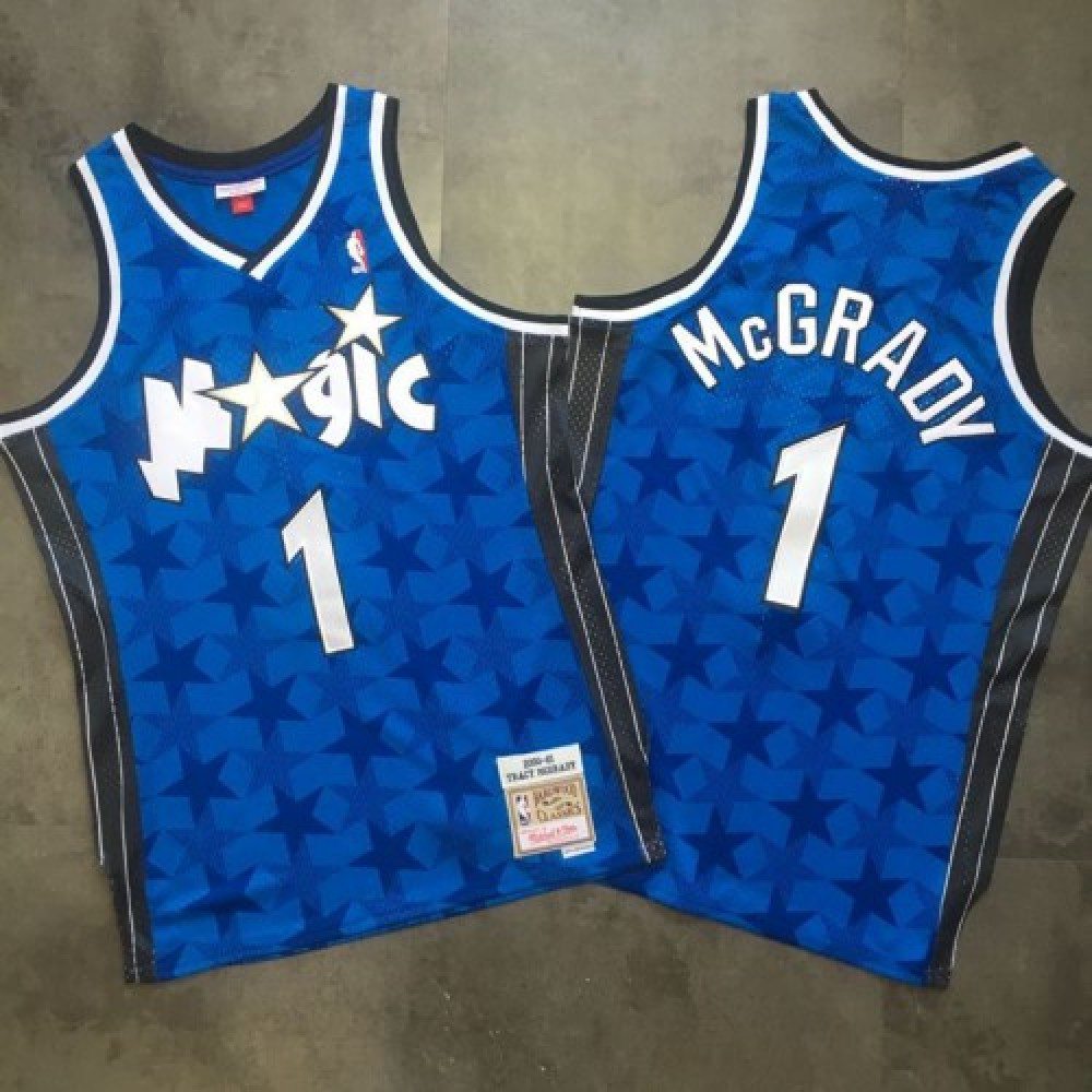 Men's Orlando Magic Tracy McGrady #1 Throwback Blue 00-01 Hardwood Classics Jersey-Pro Kit Vault | Brand New 26/27 Sports Jerseys